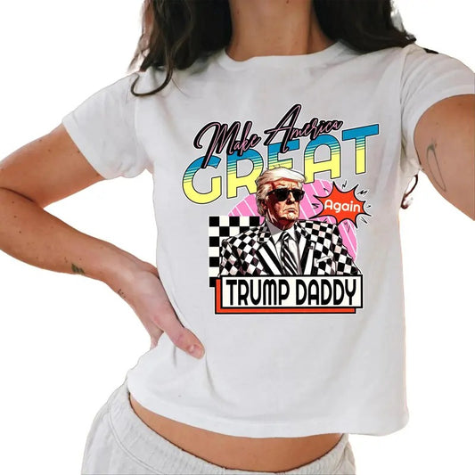Make America Great Trump Daddy Baby Tee, Funny Trump Baby Tee Republican Baby Tee Casual Comfort