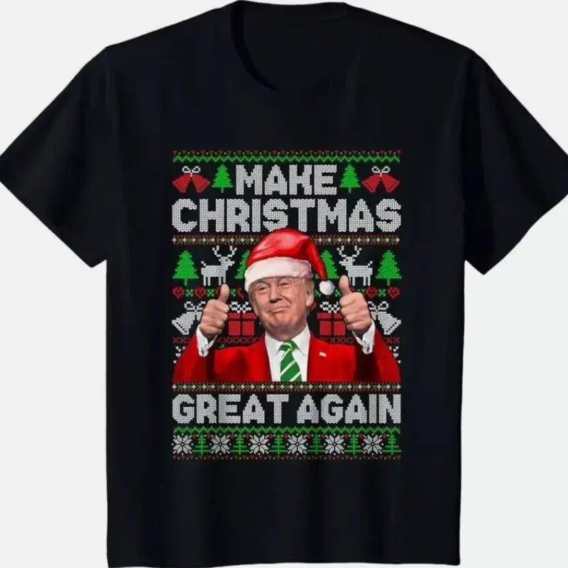 Make Christmas Great Again D. Trump American President T-shirt- unisex t shirt Womenswear