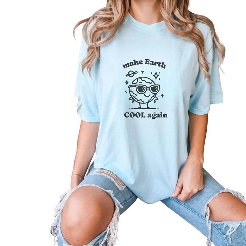 Make Earth Cool Shirt, Funny Earth Day T Shirt, Teacher Gift Nature,, Unisex T-Shirt, Gifts For Boy Girl, Short Sleeve Tee Shirt, Gifts For Birthday Mothers Day Christmas Anniversary