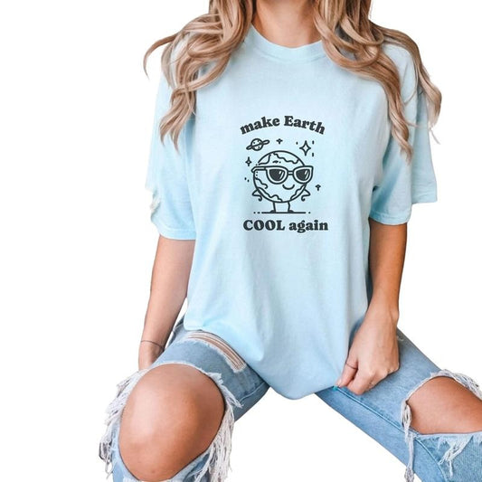 Make Earth Cool Shirt, Funny Earth Day T Shirt, Teacher Gift Nature,, Unisex T-Shirt, Gifts For Boy Girl, Short Sleeve Tee Shirt, Gifts For Birthday Mothers Day Christmas Anniversary