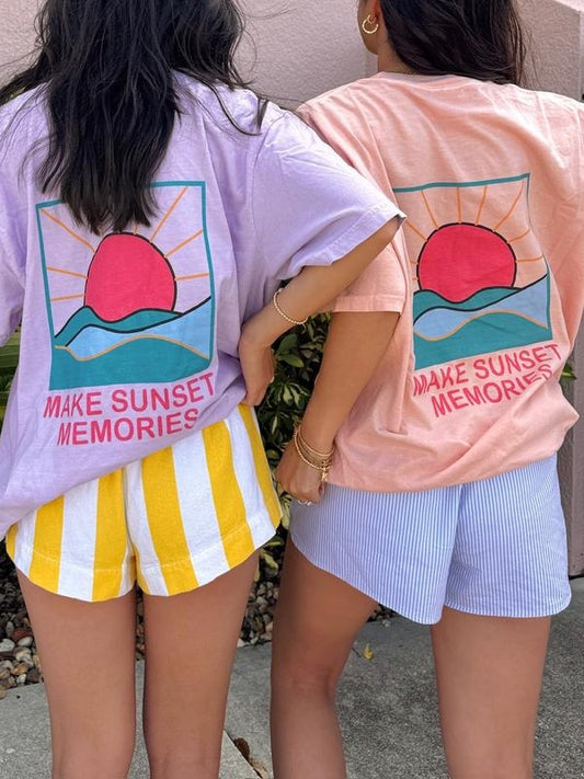 Make Sunset Memories Shirt ~ vintage graphic tees Unisex Apparel Relaxed Fit Printed In The USA Clothing Womenswear Casual Comfort Cotton