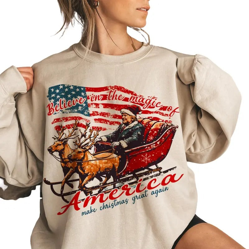 Make a christmas great again Trummmp Christmas Sweatshirt, Christmas Santa Trummp Shirt Gift Hoodie | WearSparks.com