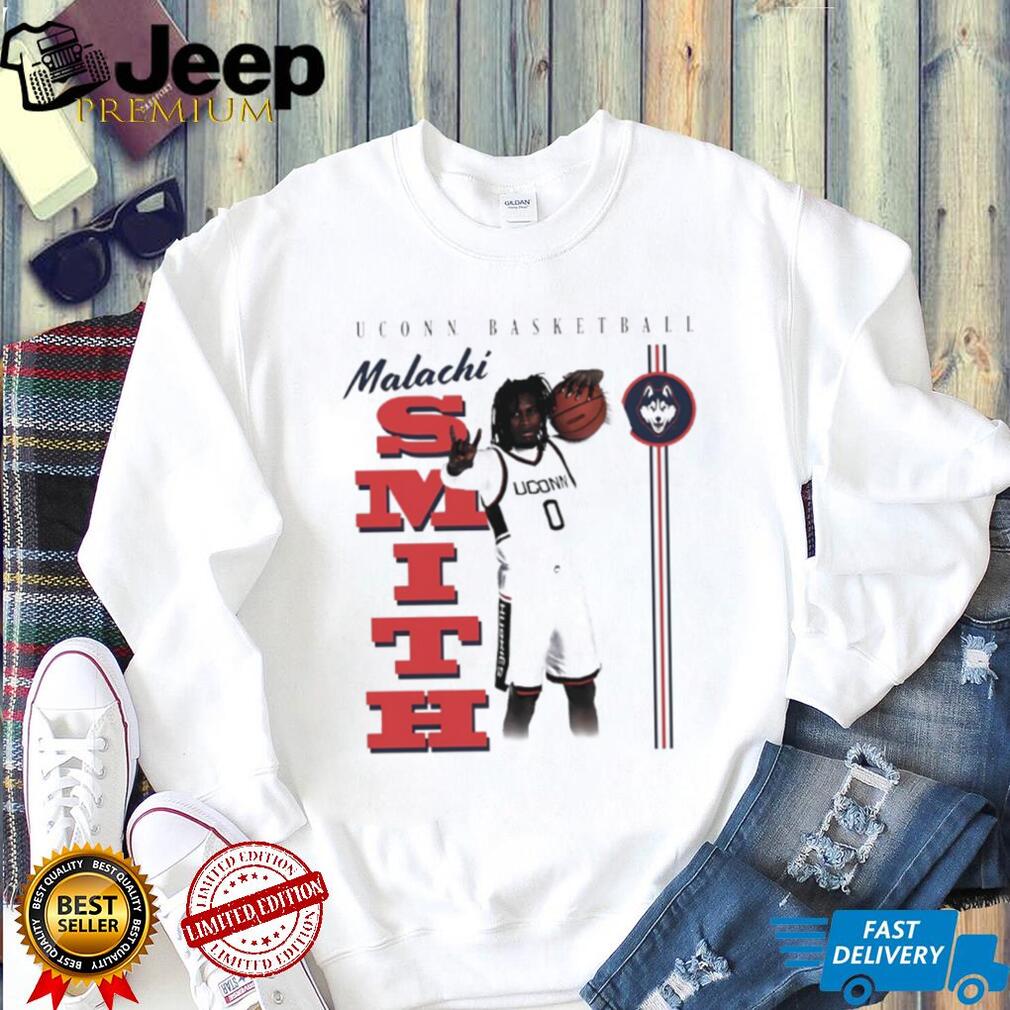 Malachi Smith UConn Basketball #0 Graphic White T Shirt