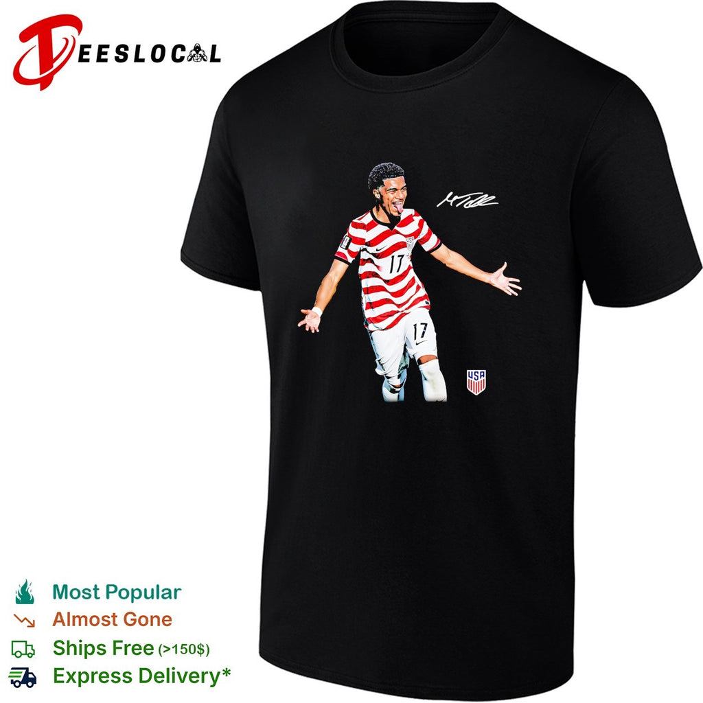 Malik Tillman US soccer number 17 running signature shirt