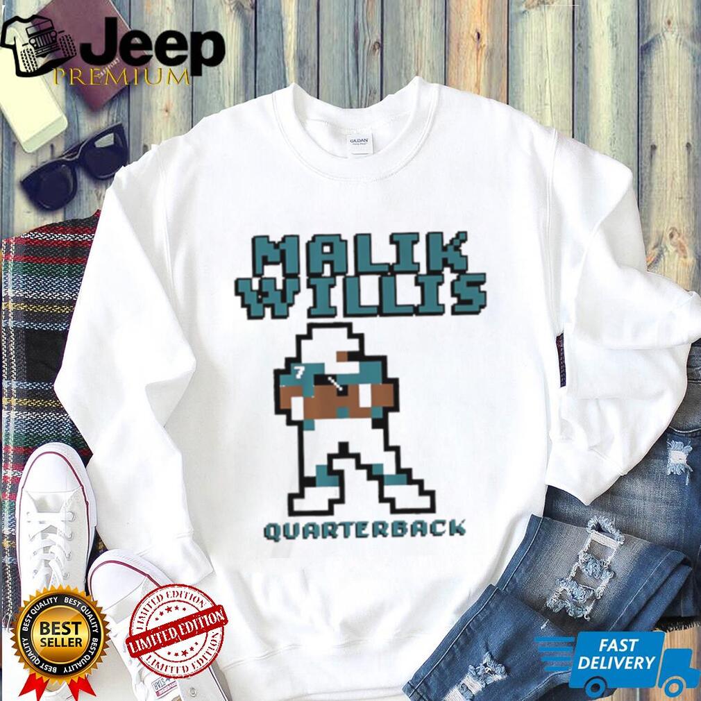 Malik Willis Quarterback 8 Bit Pixel Art Retro T Shirt
