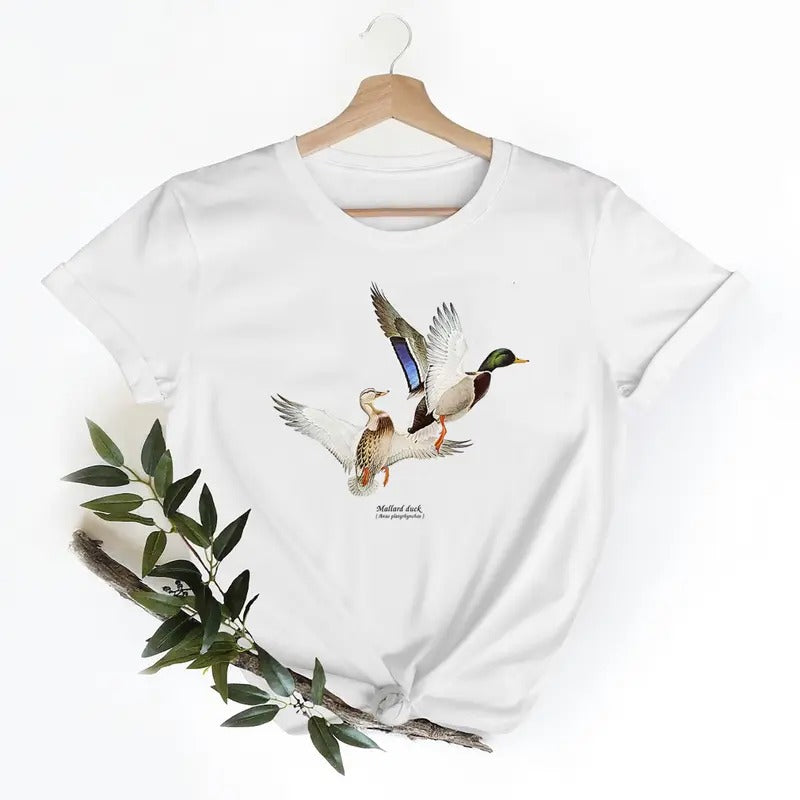 Mallard Duck Hunting Season Graphic T-shirt Vintage Mallard Duck husband wife Gift For Unisex  Hoodie Sweatshirt Pullover Cotton Fabric Womenswear Medium