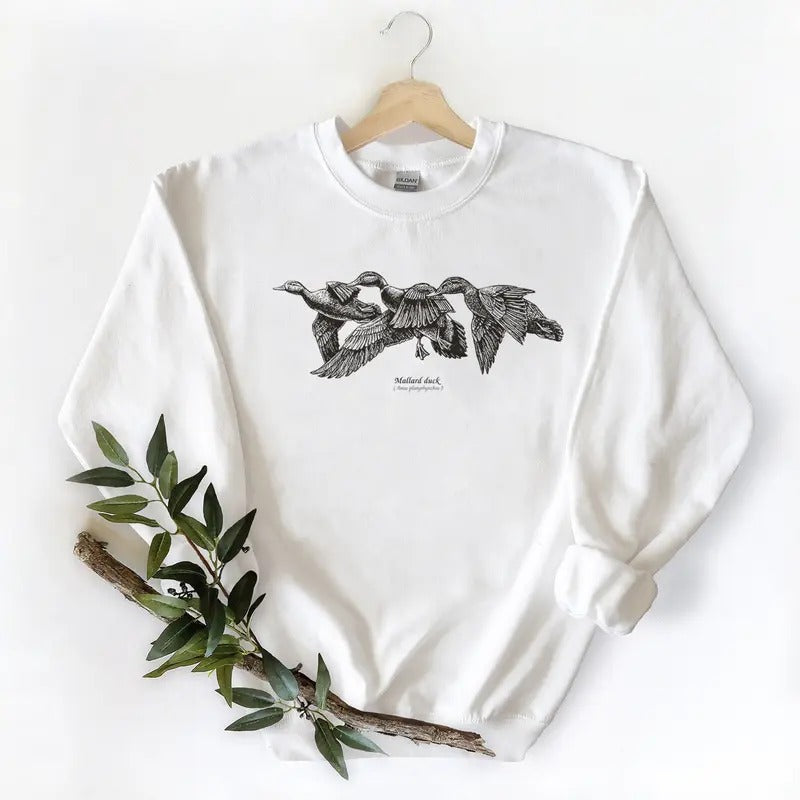 Mallard Duck National Wildlife Vintage Hunting Season 90s Unisex Sweatshirt Pullover, T-shirt, hoodie Cotton PA2501 Fabric Menswear