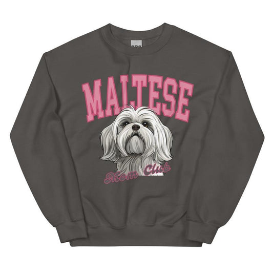 Maltese Mom Club Sweatshirt ~ Sweatshirt Unisex Apparel Relaxed Fit Printed in the USA Clothing Womenswear Casual and Comfortable