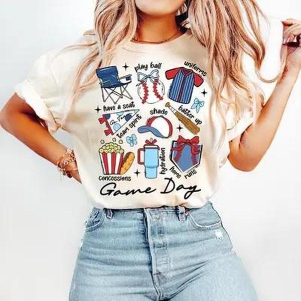 Mama Baseball Game day TShirt, Unisex cotton Tshirt for Mom, Happy Mother day