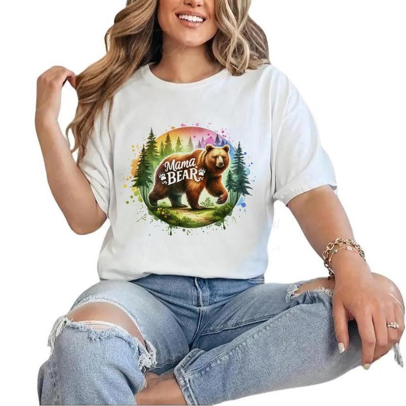 Mama Bear Forest Colorful T-shirt Bear Mum Animal Unisex Hoodie Sweatshirt