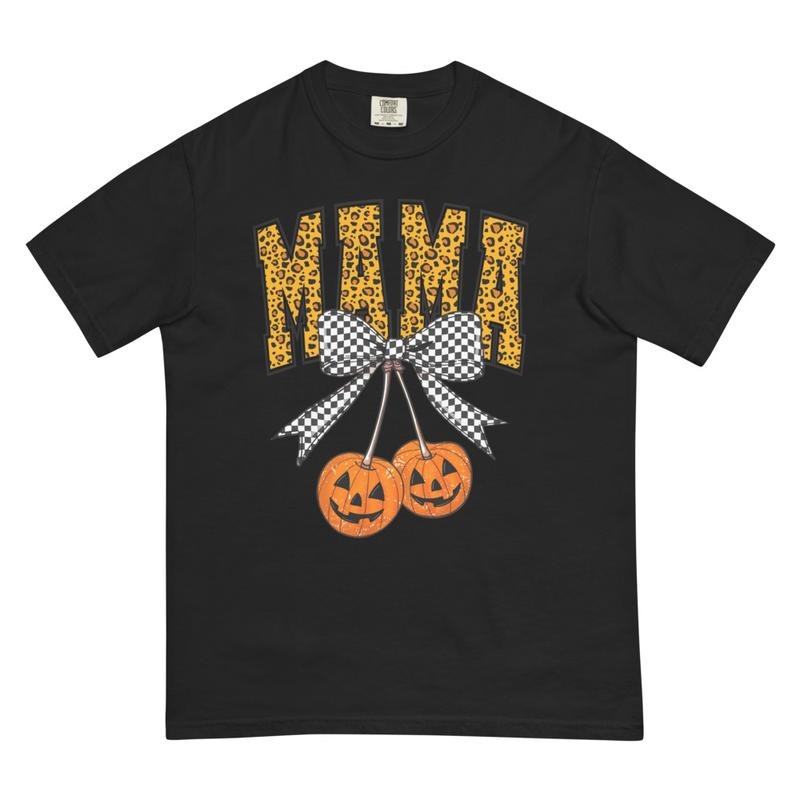 Mama Cherry's Halloween Shirt Comfort Colors Unisex Apparel Relaxed Fit Printed In The USA Clothing Womenswear Casual Comfort Cotton Top Athletic Boho Chic Short Sleeve Crew Neck T-Shirt