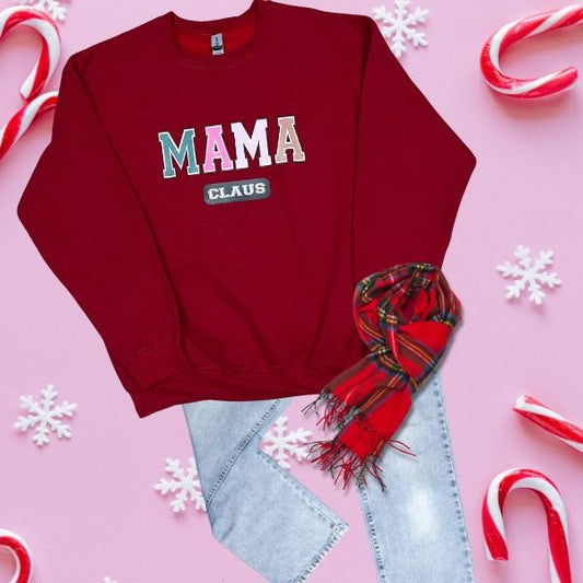 Mama Claus Cherry Red Crewneck Sweater Soft Unizex fit