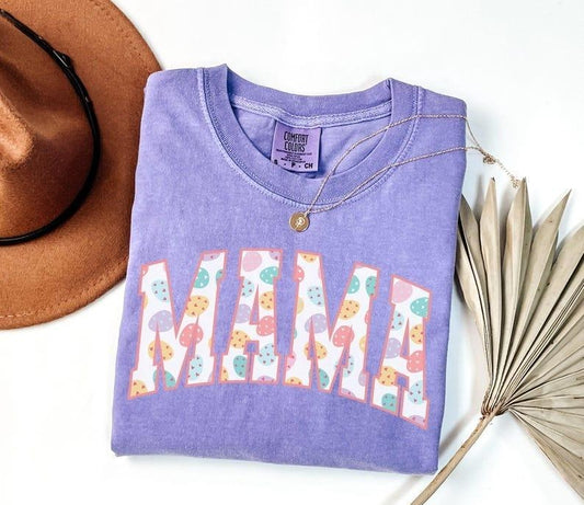 Mama Easter Shirt, Comfort Colors Mom Easter Tee, Trendy Mom Tshirt, Women's Easter Bunny Shirt, Easter Pregnancy Reveal Gift for New Mom