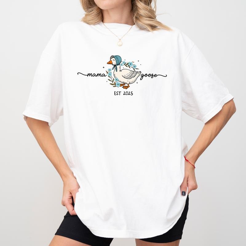Mama Goose Comfort Colors Shirt, Goose Lover T-shirt, Funny Meme Goose Graphic Tee, Silly Ducks Outfits, Gift For Her, Womenswear, Mothers Day Gift