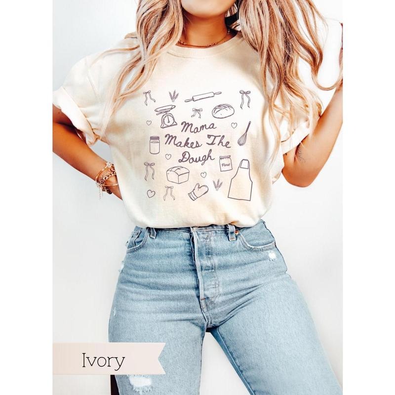 Mama Makes The Dough T-Shirt, Sourdough Shirt, Sourdough Gifts, Funny Baking Doodle Tee, Homeschool Mom Shirt, Homestead Tee