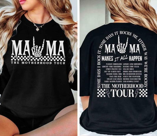 Mama Motherhood Tour 2 Sided Shirt Mama Sweatshirt Motherhood Shirt Mother's Day Shirt Gift For Mother's Day Checkered Mama Shirt TK43GD