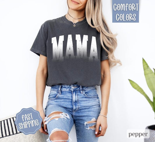 Mama Shirt Comfort Colors, Mother's Day Gift for Mom, Mama Varsity Letters Shirt, Cute Mom Shirt, Oversized Mama Tshirtstyle{n002}3