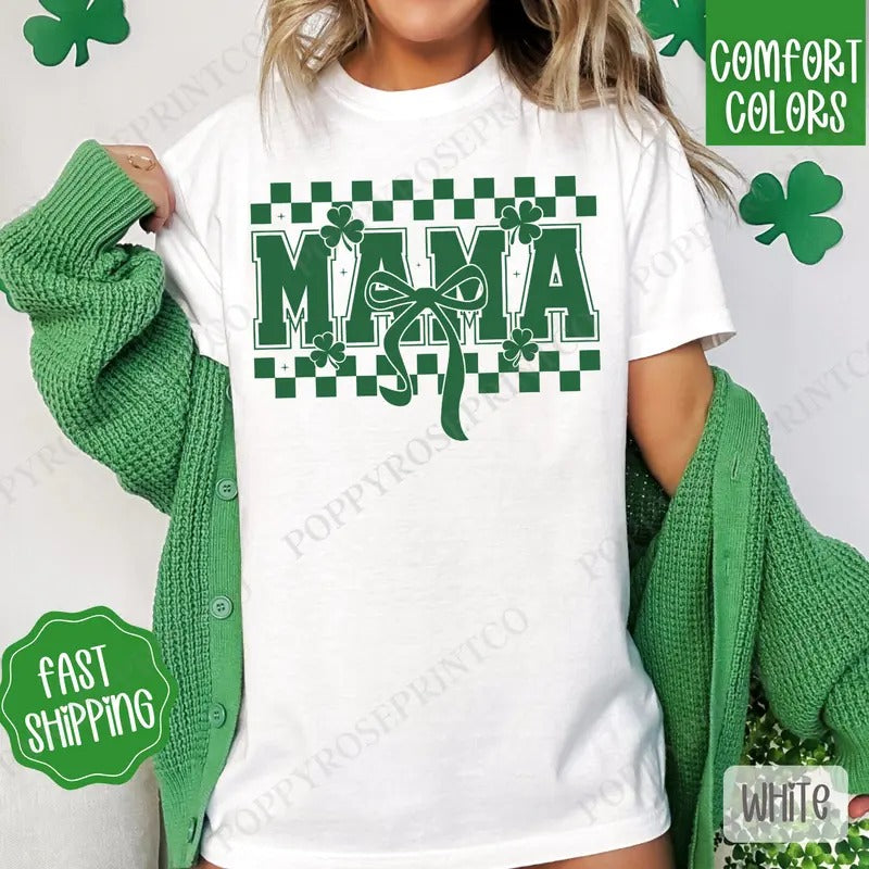 Mama St Patrick Shirt Comfort Colors, St Patrick's Day Women's Tee, Cute Women's Tshirt