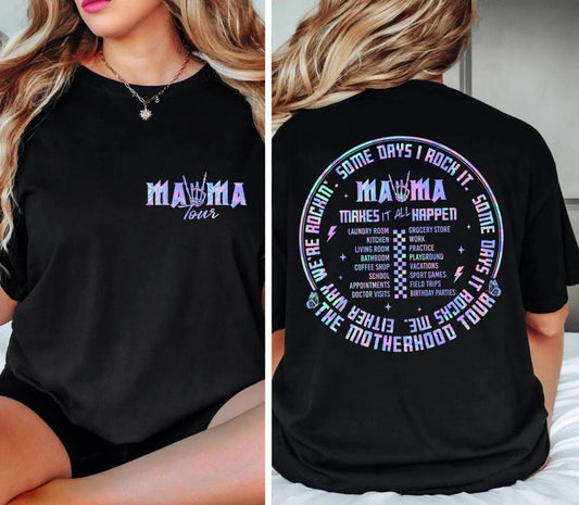 Mama Tour Tee Shirt, Motherhood Tour Sweatshirt, Mama Lightning Bold Shirt, Cool Mom Skeleton Sweater, Mama Rock Tour Tee, Gift For Mother's Day