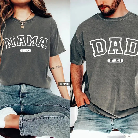 Mama and Dad Shirts, New Dad Shirt, Gift for New Mom, Pregnancy Announcement Shirt, Gift For Mom and Dad, Mothers...