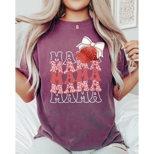 Mama, Mama, Mama, Baseball Hat, Coquette Aesthetic, Mom, Mother, Retro Tshirt, Women's Comfort Color Tee, Tshirt