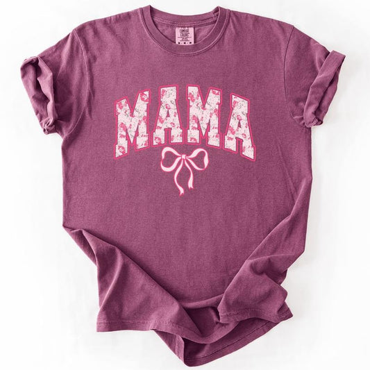 Mama, Pink Coquette, Ribbons, Cute, Comfort Colors T-Shirt, Women's Comfort Colors Tee