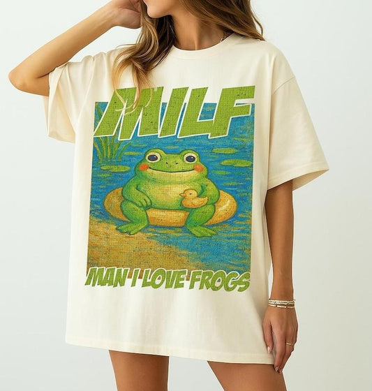Man I Love Frogs Shirt, Funny Frog Meme Graphic Tee, Vintage Bootleg Y2K Style Shirt, Retro Frog Lover T-Shirt, Gift for Toad Fans, Gift for Mom, Menswear Top, women top, Gift For menswear, summer see tshirt, Classic Top