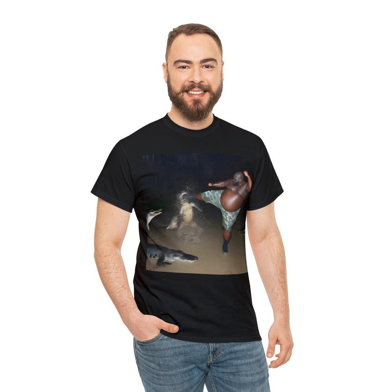 Man Kick Alligator In Swamp Shirt Tee Gator Crocodile Funny Viral Meme  sweater Hoodie, Sweatshirt | WearSparks.com