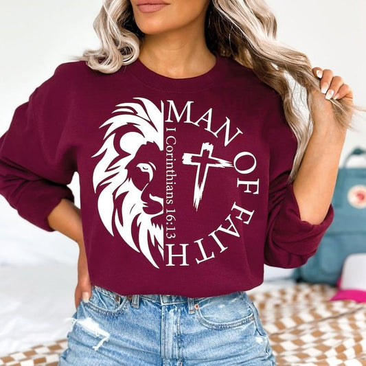 Man Of Faith | I Corinthians 16:13 | Lion | Christian | Christian Man | Religious T-Shirts, Hoodie, Sweatshirt