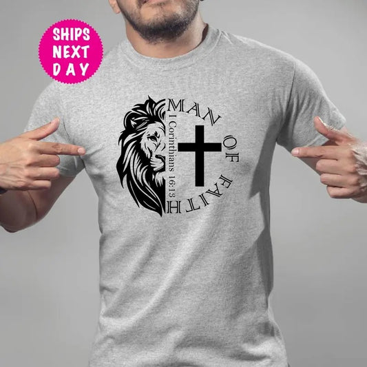 Man Of Faith Shirt Aesthetic Christian Shirt Men's Religious Sweatshirt Bible Verse Shirt Christian Gifts For Him Jesus...