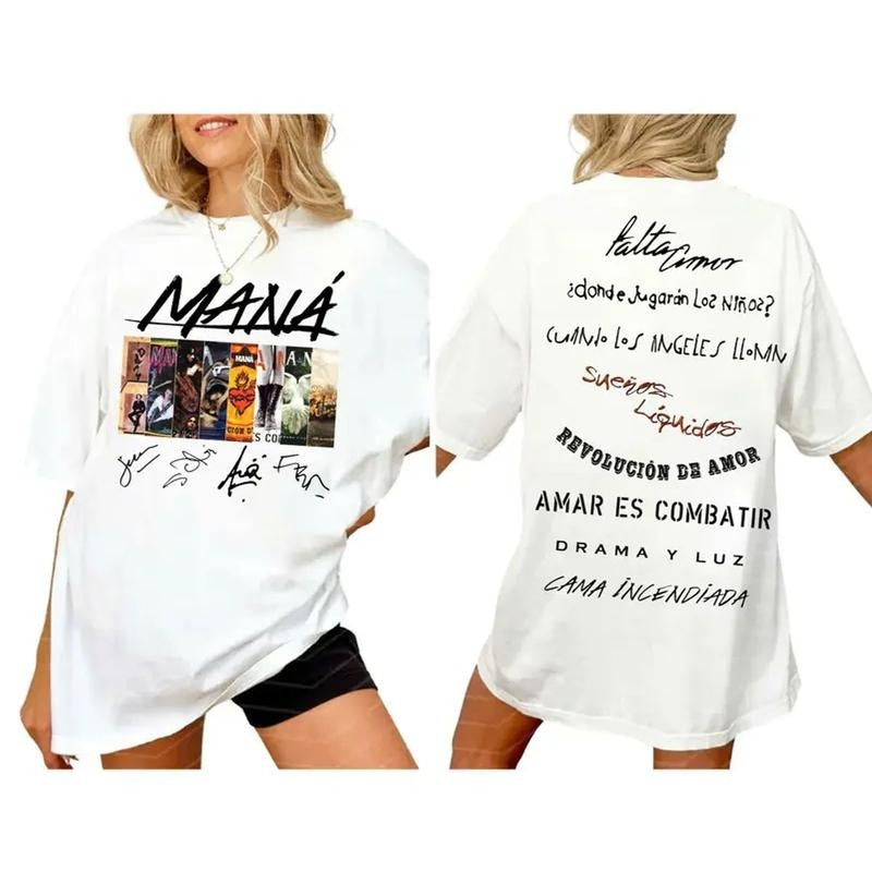 Mana Band 2025 Tour T Shirt, Latin Rock Album Covers Tee, Vivir Sin Aire Tour Sweatshirt Hoodie, Unisex Sweater Pullover Tee
