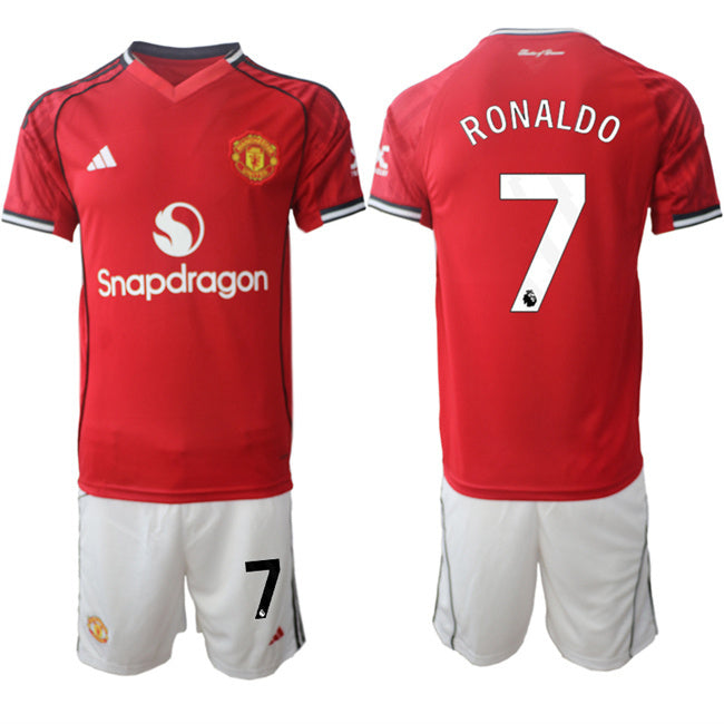 Manchester United #7 Ranoldo 2025 26 Red Home Soccer Jersey Suit