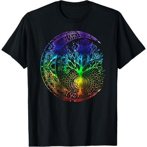 Mandala Moon Chakra Tree of Life T-Shirt Made in USA