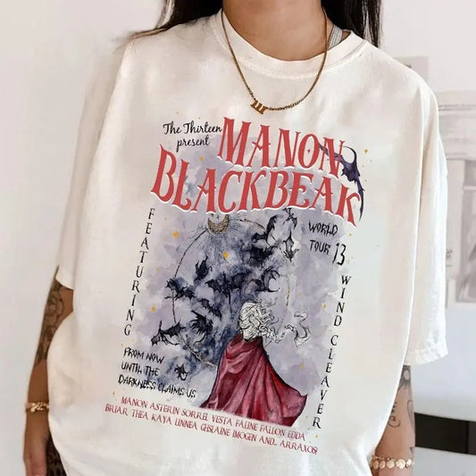 Manon Blackbeak Throne of Glass Shirt, Sarah J Maas tshirt, Merch Rowan, Rowan Whitethorn Crescent City Rhysand Ruhn Danaan Shirt, Vintage Cotton Crewneck Shortsleeve Basic Casual