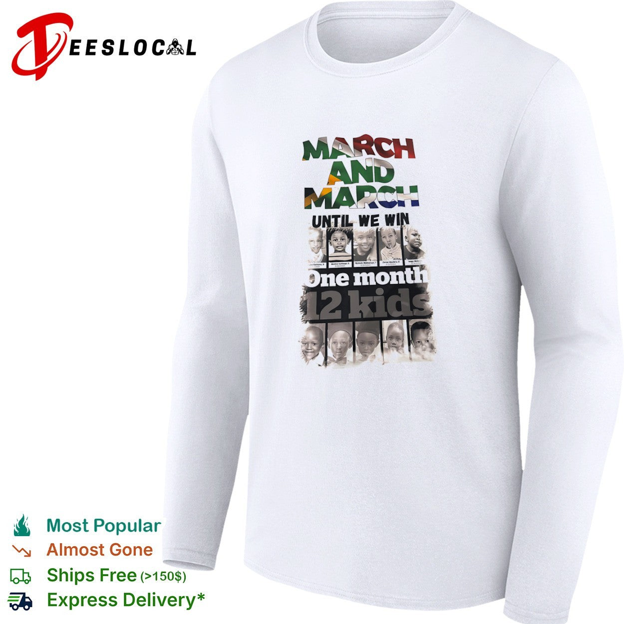 March and March Until we win One month 12 kids Karabo Rampou Monica Sathege shirt
