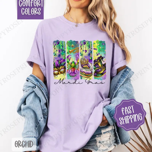 Mardi Gras Comfort Colors, Fat Tuesday Women's Tee, Louisiana Women's Tshirt