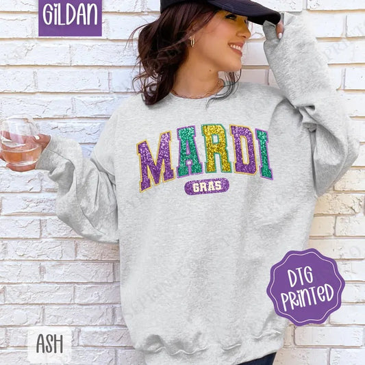 Mardi Gras Sweatshirt, Louisiana Parade Crewneck, Holiday Women's Sweater