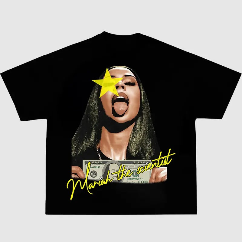 Mariahh The Scientistt Star Yellow Tee Shirt, Graphic Tee Shirt Classic Cotton