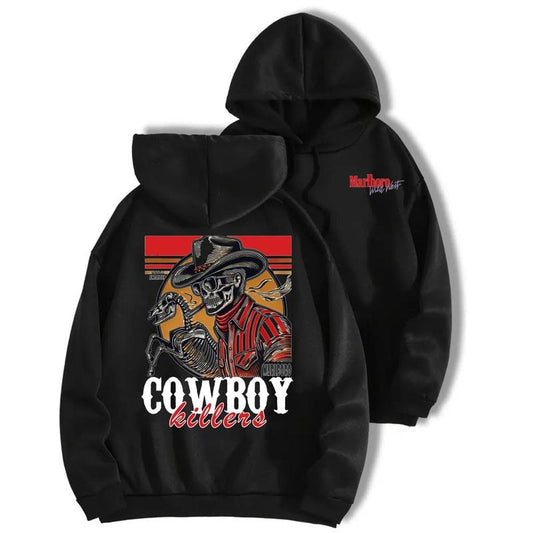 MarlBoro Cowboy Killer Vintage American Double Side Hoodie T-shirt Fun Shirt Sweatshirt, Outdoor Shirt T-shirt Sweatshirt Hoodie For Men Streetwear