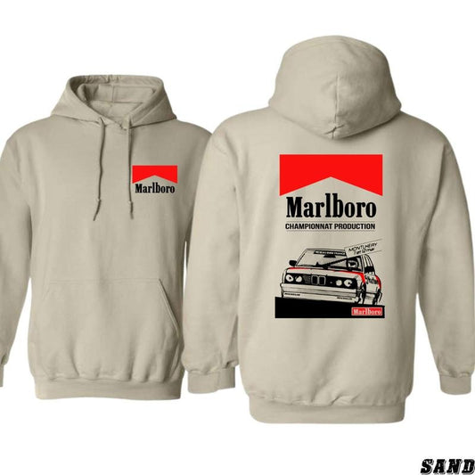 Marlboro Championnat Hoodie - Classic Racing Design, Perfect for Motorsport Enthusiasts, Ideal for Casual Comfort and Style, Bold and Iconic, Unisex Hoodie for Men and Women Menswear Sweaters