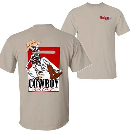 Marlboro Wild West Cowboy Killers T-shirt Sweatshirt Hoodie, Wild West Shirt, Marlboro Shirt, Retro Cowboy Rodeo Shirt, 2 Sided Graphic Printed Unisex Classic Comfort Cotton T-Shirts in all Sizes all Colors for Women and for Men
