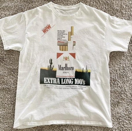 Marlboro extra long 100s tshirt from marketing campaign in the 90s, y2k, Unisex T-Shirt, For Men Women Menswear Top Streetwear