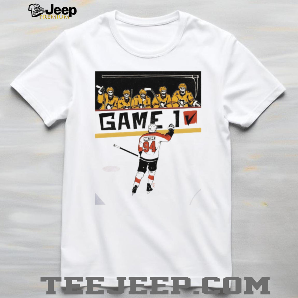 Martone 94 Hockey Skeleton Team Game 1 Victory Graphic T Shirt