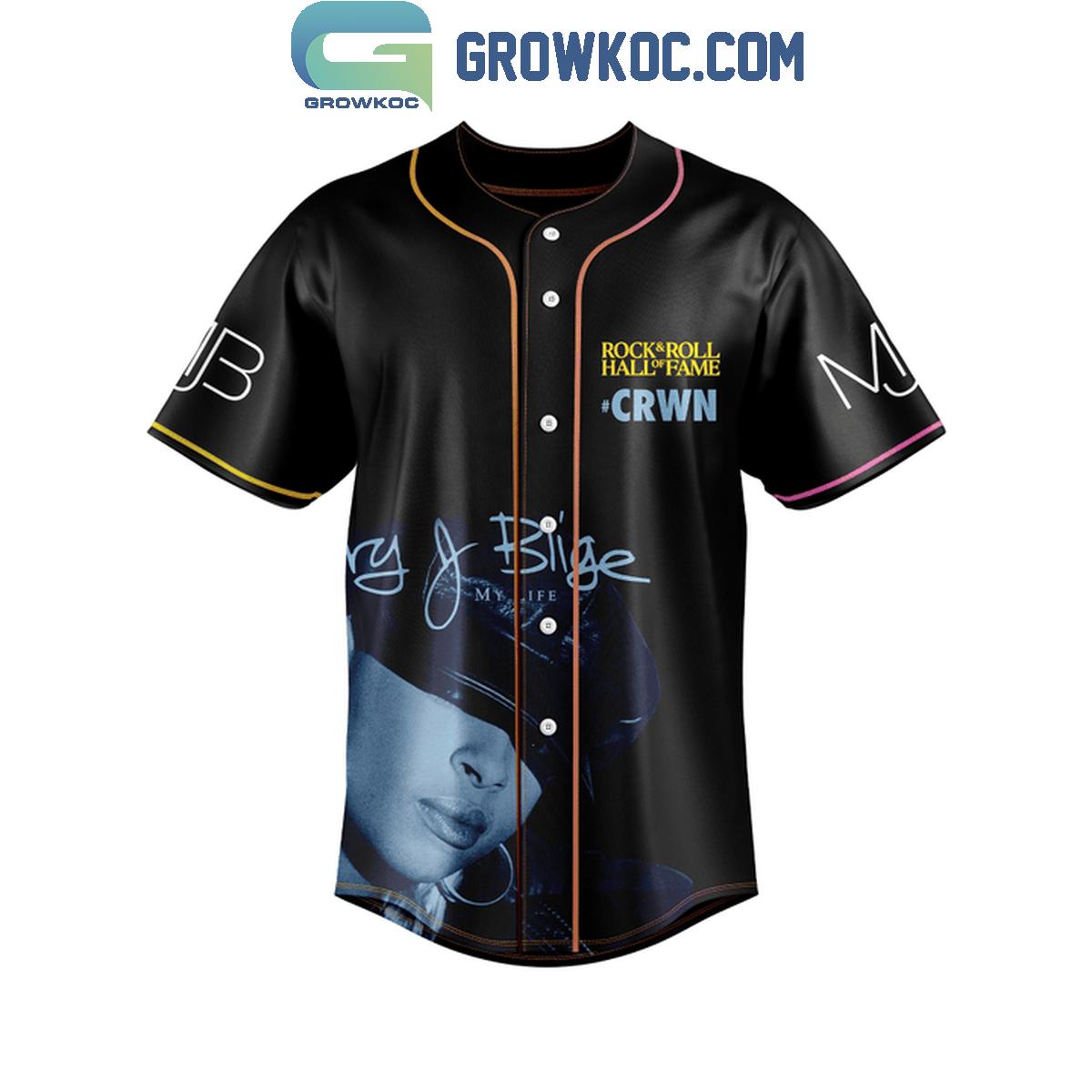 Mary J Blige Stronger With Each Other Hall Of Fame 2024 Rock And Roll Baseball Jersey