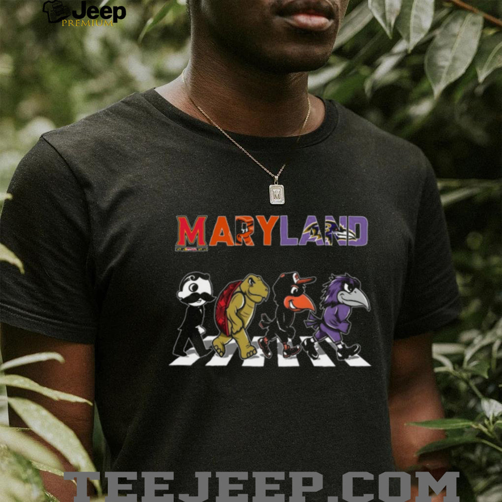 Maryland Sports Legends Mascots Crossing Abbey Road T Shirt
