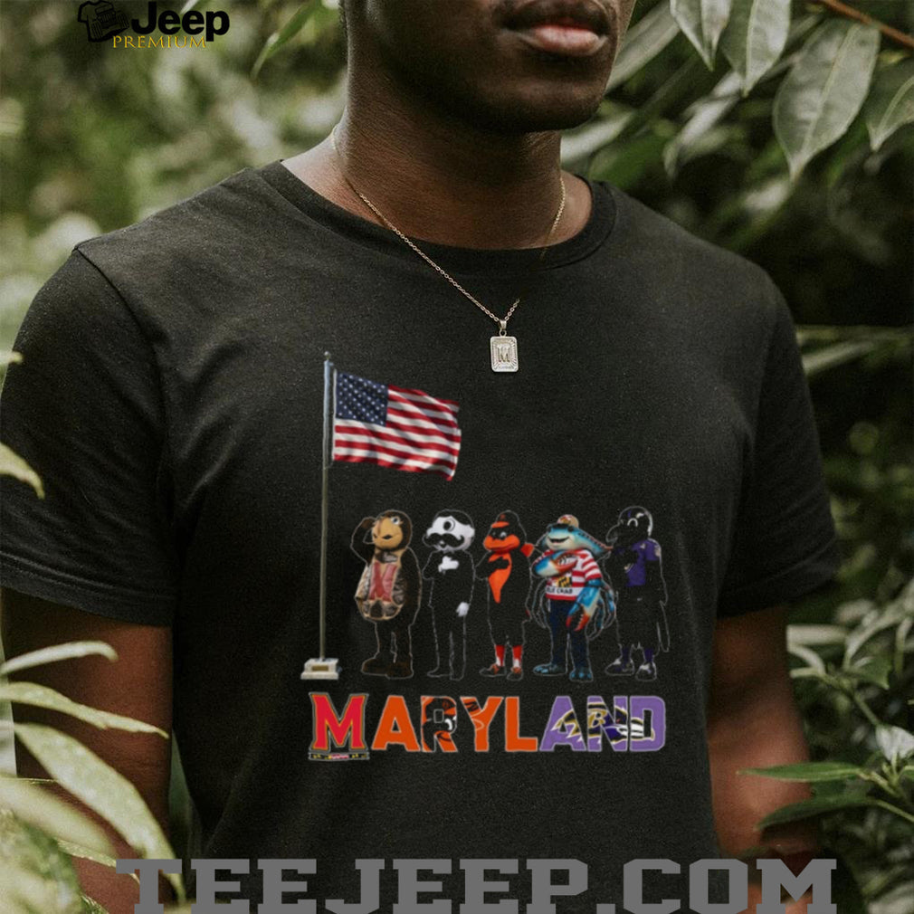 Maryland Sports Teams Mascots US Flag Salute Patriotic Coffee T Shirt