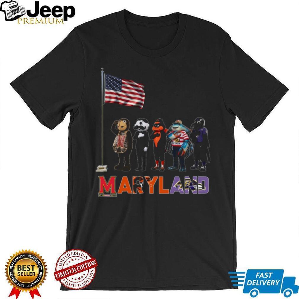 Maryland Sports Teams Mascots US Flag Salute Patriotic Coffee T Shirt