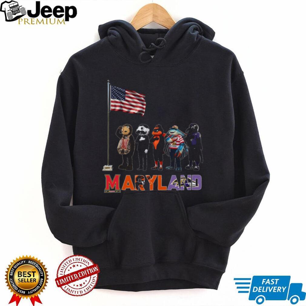 Maryland Sports Teams Mascots US Flag Salute Patriotic Coffee T Shirt