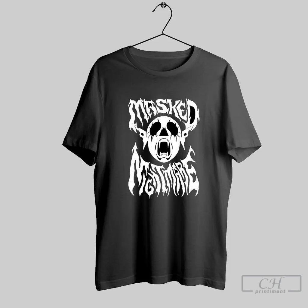 Masked Nightmare Skull Hardcore Punk Metal Band Logo T Shirt