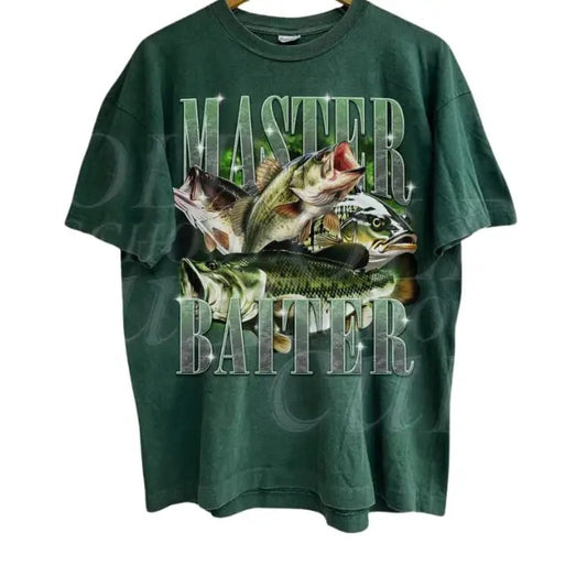 Master Baiter Retro Graphic T-Shirt, Bass Fishing Shirt For Men, Funny Fisher Tee, Husband Shirt, Bass Lovers Gift, Dad Gifts, Fish Lovers, vintage unisex